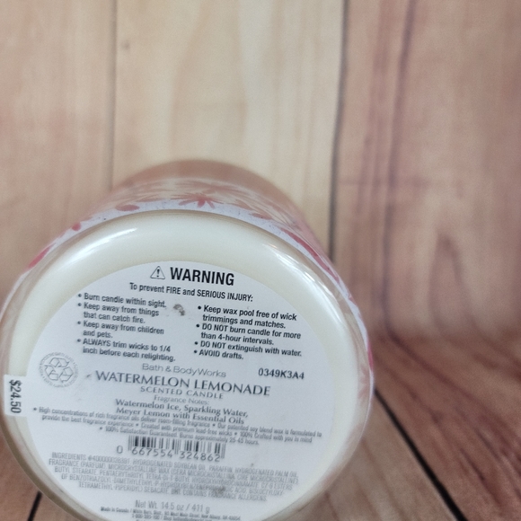 Bath And Body Works Watermelon Lemonade 3 Wick Candle - Picture 11 of 13